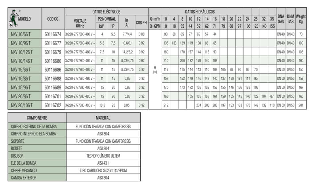NKV10 / NKV15 / NKV20, Bomba para Piscina con Inverter en Monterrey