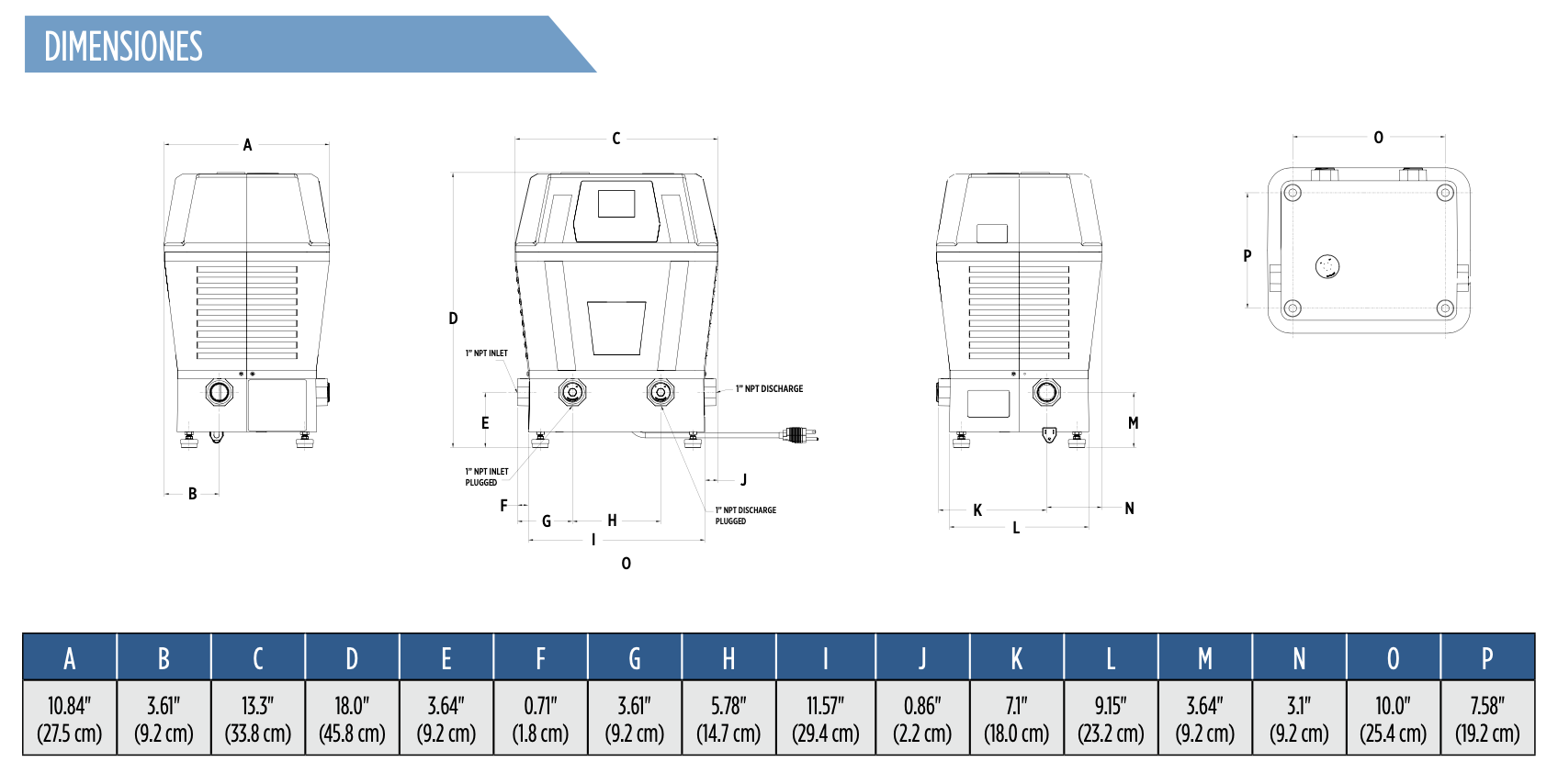 Dimensiones Versaboost Pro Monterrey México
